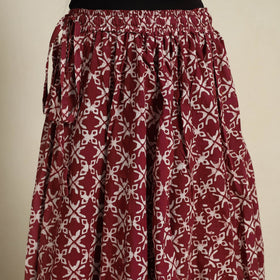 Maroon 24 Kali Patchwork Batik Print Cotton Long Skirt