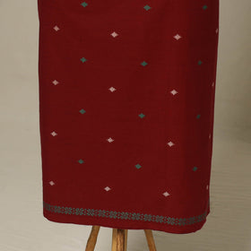 Maroon - 2pc cotton unstitched jacquard dress material