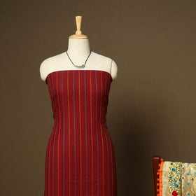 Maroon - 2pc cotton unstitched jacquard dress material