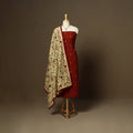 Maroon - 2pc cotton unstitched jacquard dress material