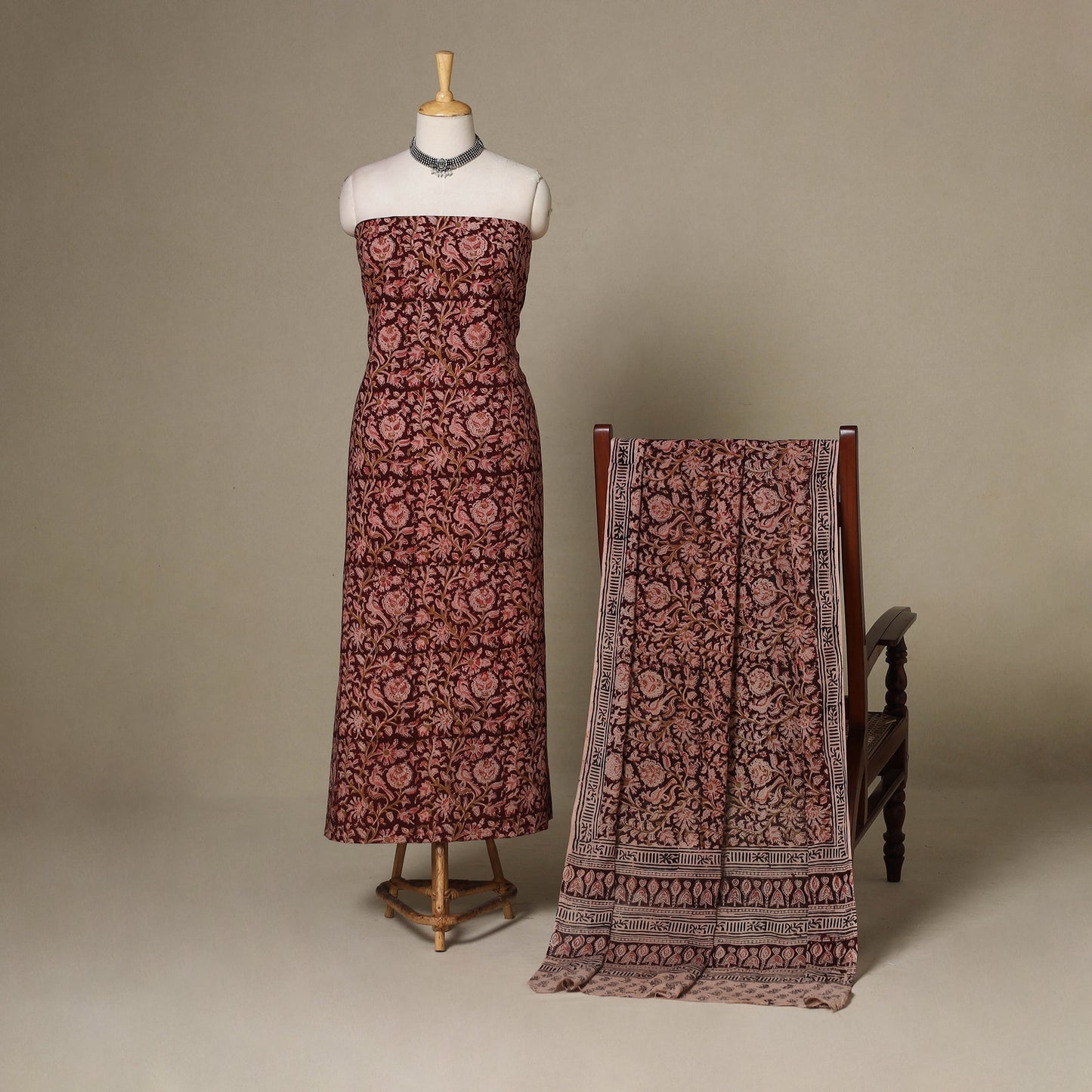 2pc cotton unstitched kalamkari dress material 09