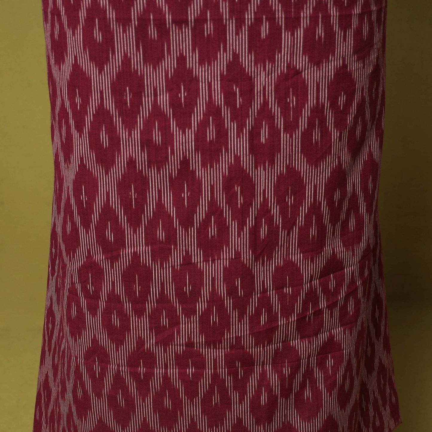 Maroon - 2pc cotton unstitched pochampally ikat dress