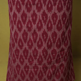 Maroon - 2pc cotton unstitched pochampally ikat dress