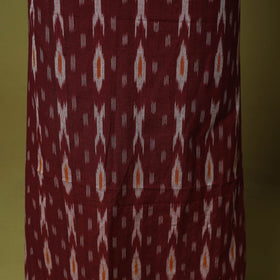 Maroon - 2pc cotton unstitched pochampally ikat dress