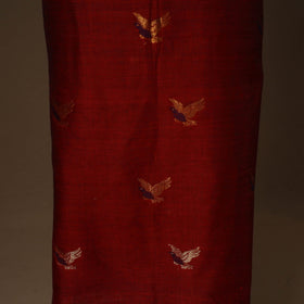 Maroon - 2pc handloom cotton unstitched phulia jamdani