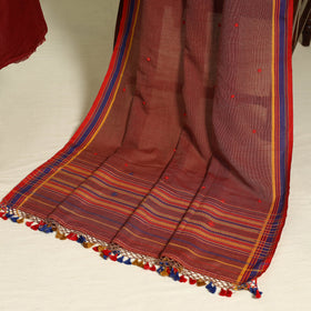  Maroon 2pc Handloom Fine Cotton Kutch Bhujodi Dress Material