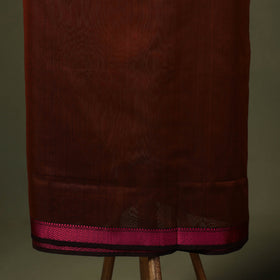 Maroon 2pc Handloom Unstitched Maheshwari Dress Material with Border