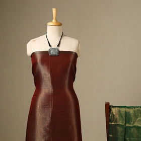 Maroon 2pc Tissue Zari Handloom Cotton Maheshwari Dress Material