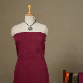 Maroon 2pc Kandangi Chettinad Dress Material with Jewellery Set