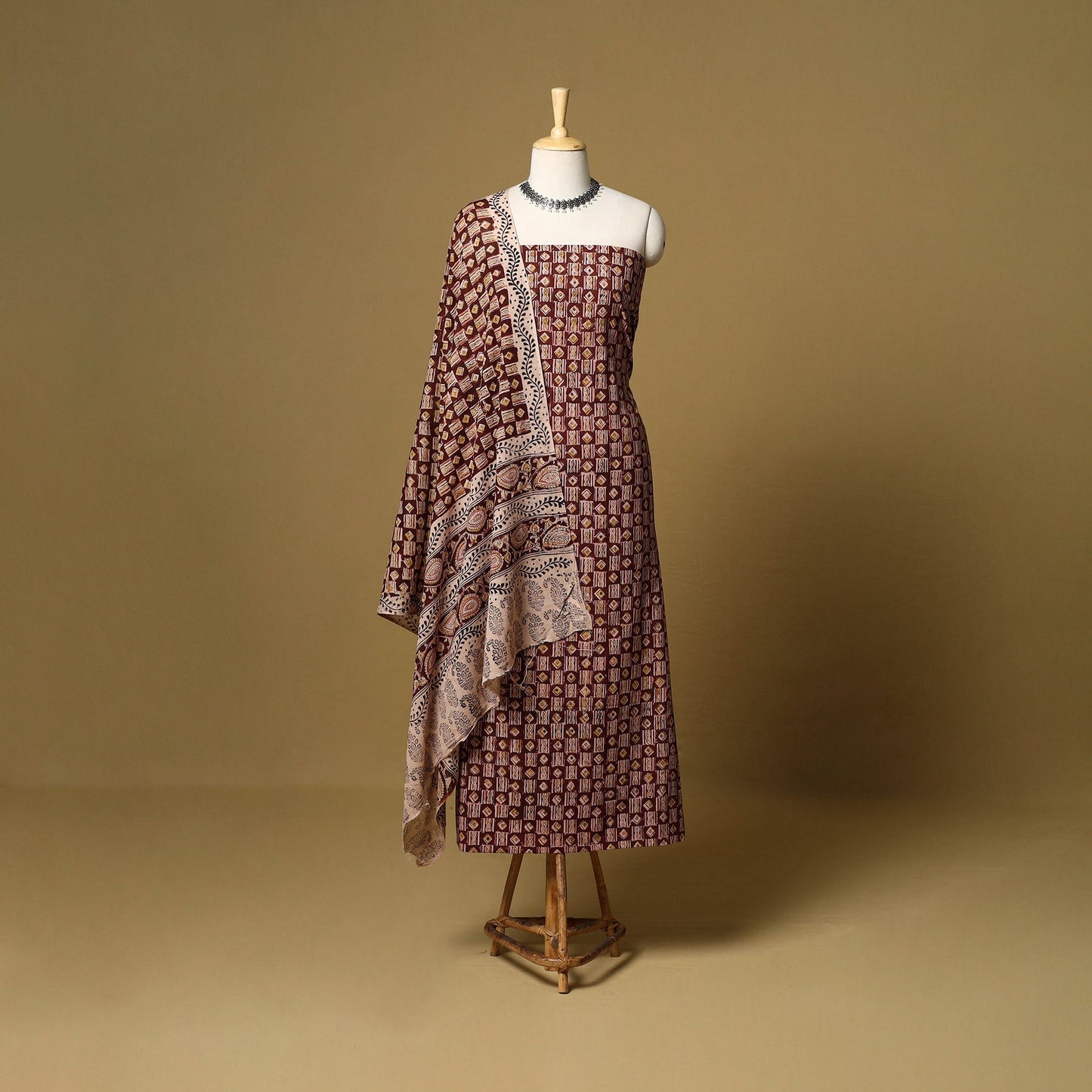 2pc natural dyed cotton unstitched kalamkari dress material