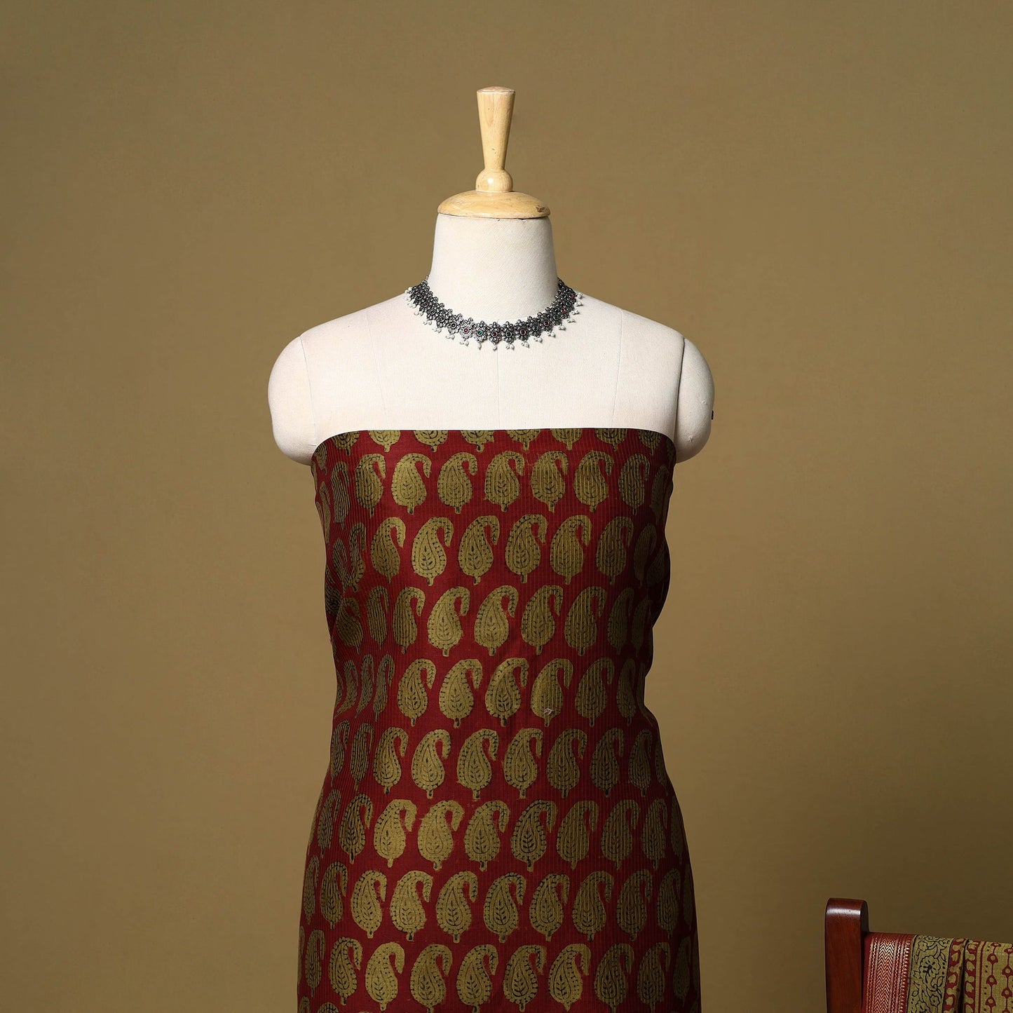 2pc natural dyed maheshwari silk unstitched bagh dress