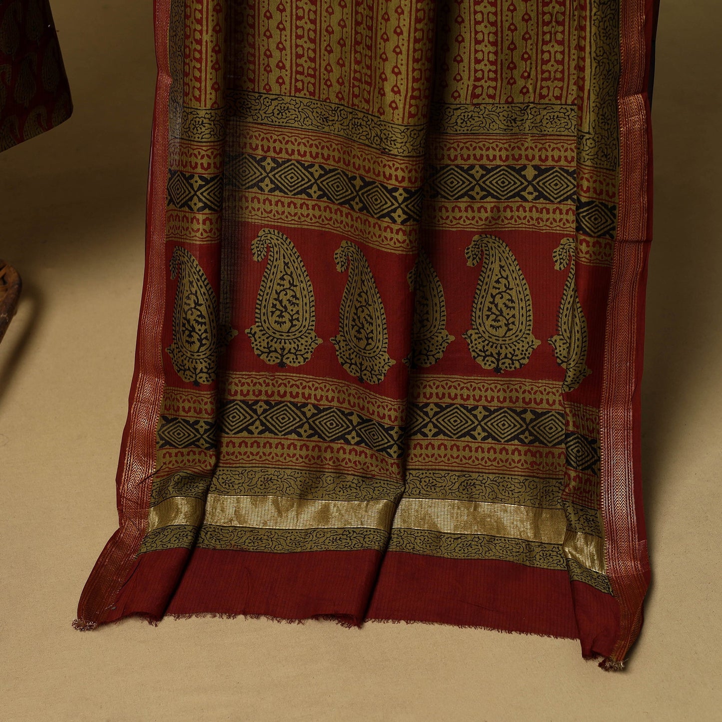 2pc natural dyed maheshwari silk unstitched bagh dress