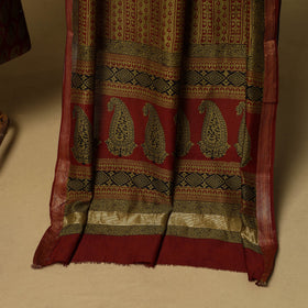 2pc natural dyed maheshwari silk unstitched bagh dress