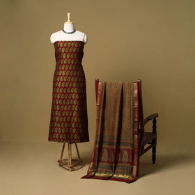 2pc natural dyed maheshwari silk unstitched bagh dress