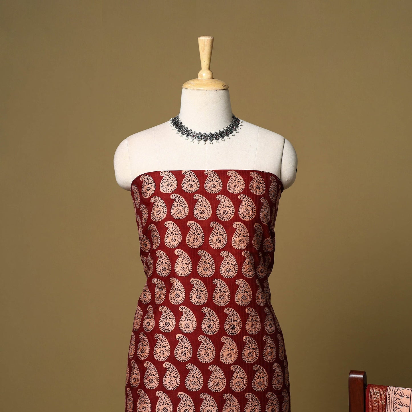 2pc natural dyed maheshwari silk unstitched bagh dress