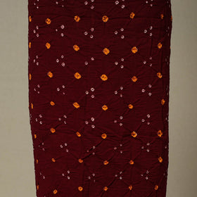 Maroon 2pc Unstitched Bandhani Dress Material with Jewellery Set