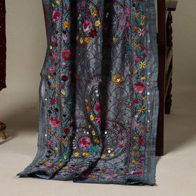 Maroon 2pc Unstitched Bandhani Dress Material with Jewellery Set