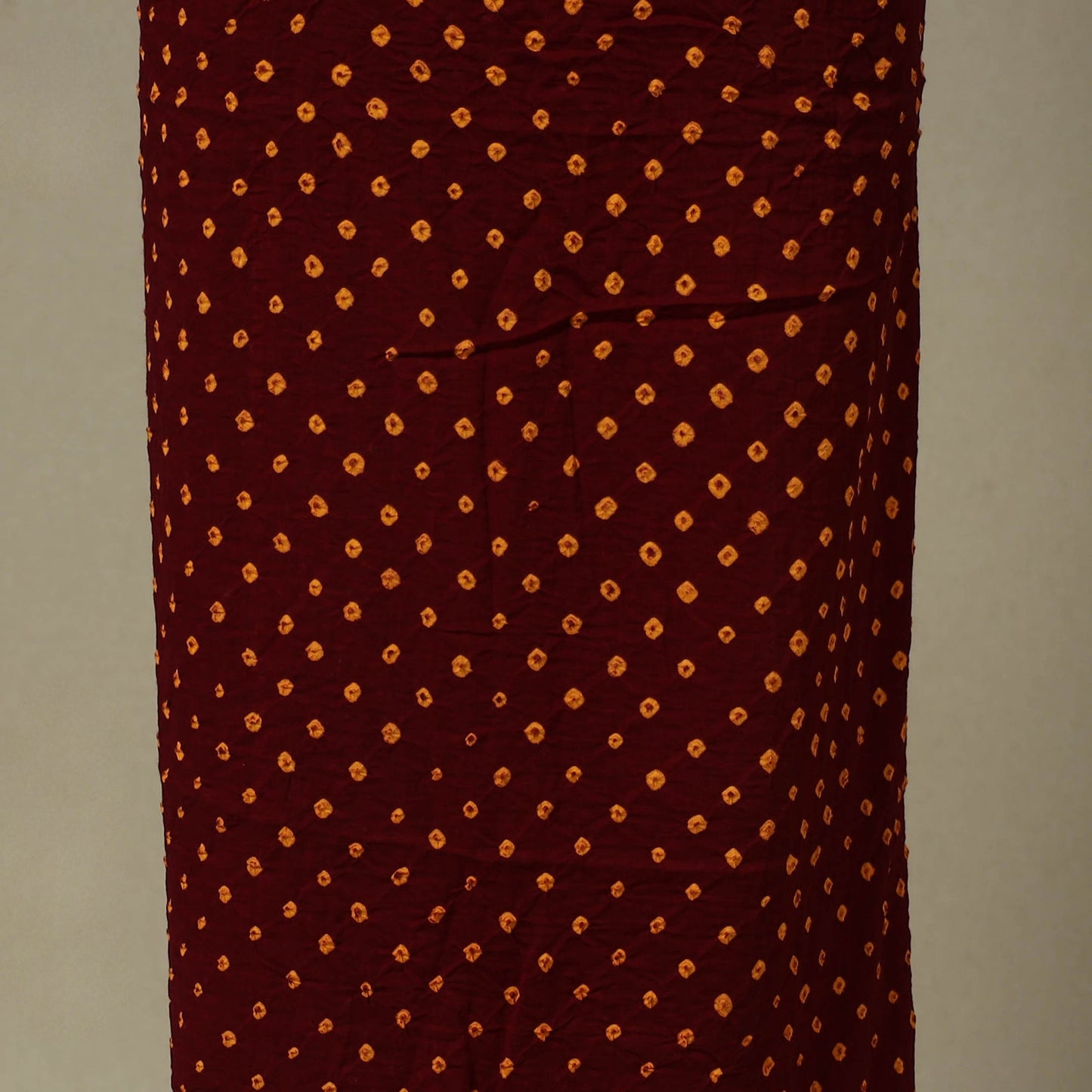 Maroon 2pc Unstitched Bandhani Dress Material with Jewellery Set