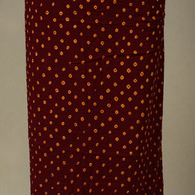 Maroon 2pc Unstitched Bandhani Dress Material with Jewellery Set