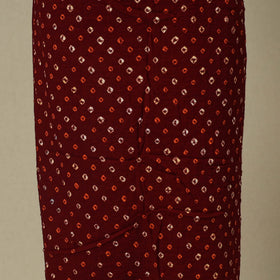Maroon 2pc Unstitched Bandhani Dress Material with Jewellery Set