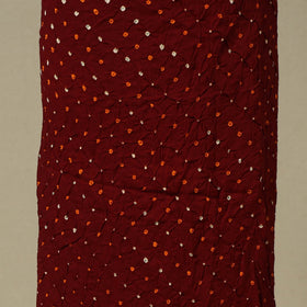 Maroon - 2pc unstitched bandhani dress material