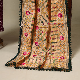 Maroon 2pc Unstitched Bandhani Dress Material with Jewellery Set