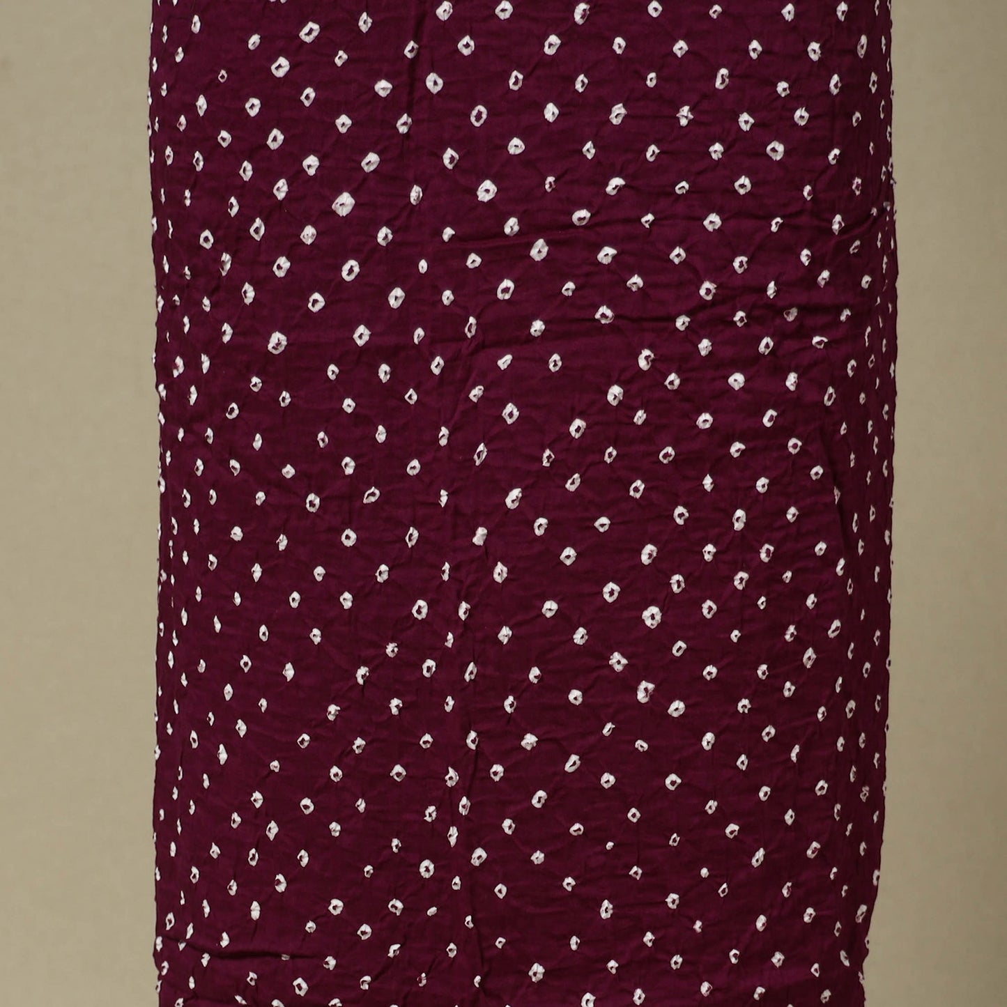 Maroon 2pc Unstitched Bandhani Dress Material with Jewellery Set