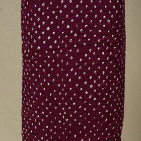 Maroon 2pc Unstitched Bandhani Dress Material with Jewellery Set