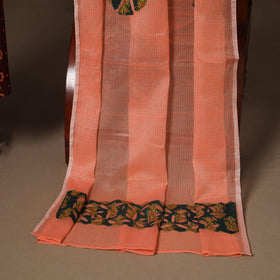 Maroon - 2pc unstitched dress material with jewellery set