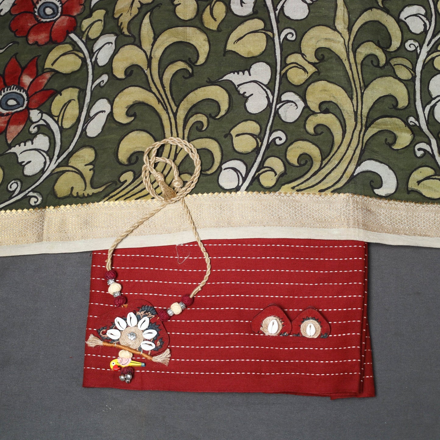 Maroon - 2pc unstitched jacquard dress material