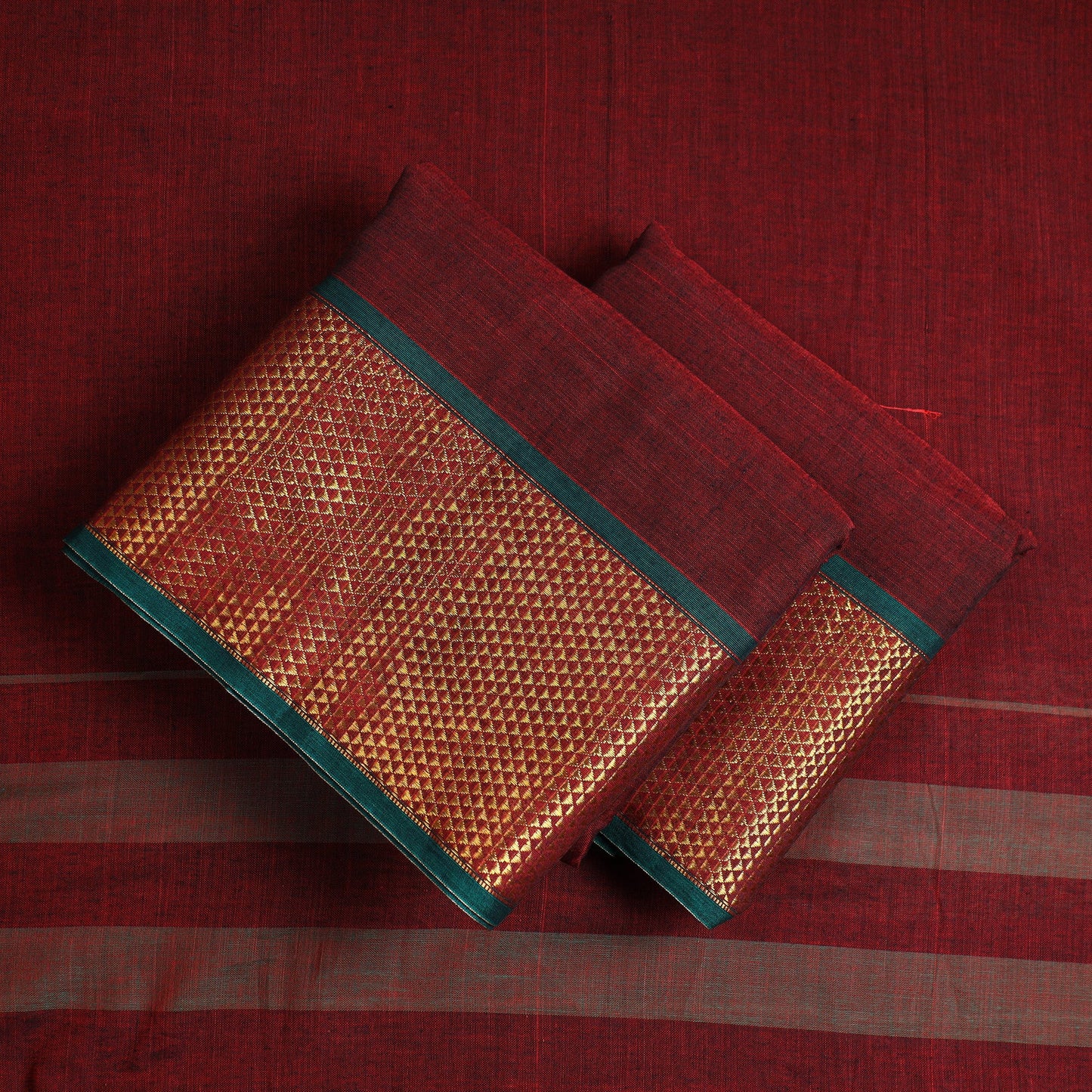 Maroon - 3pc Cotton Dharwad Dress Material 13