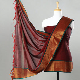 Maroon - 3pc Cotton Dharwad Dress Material 13