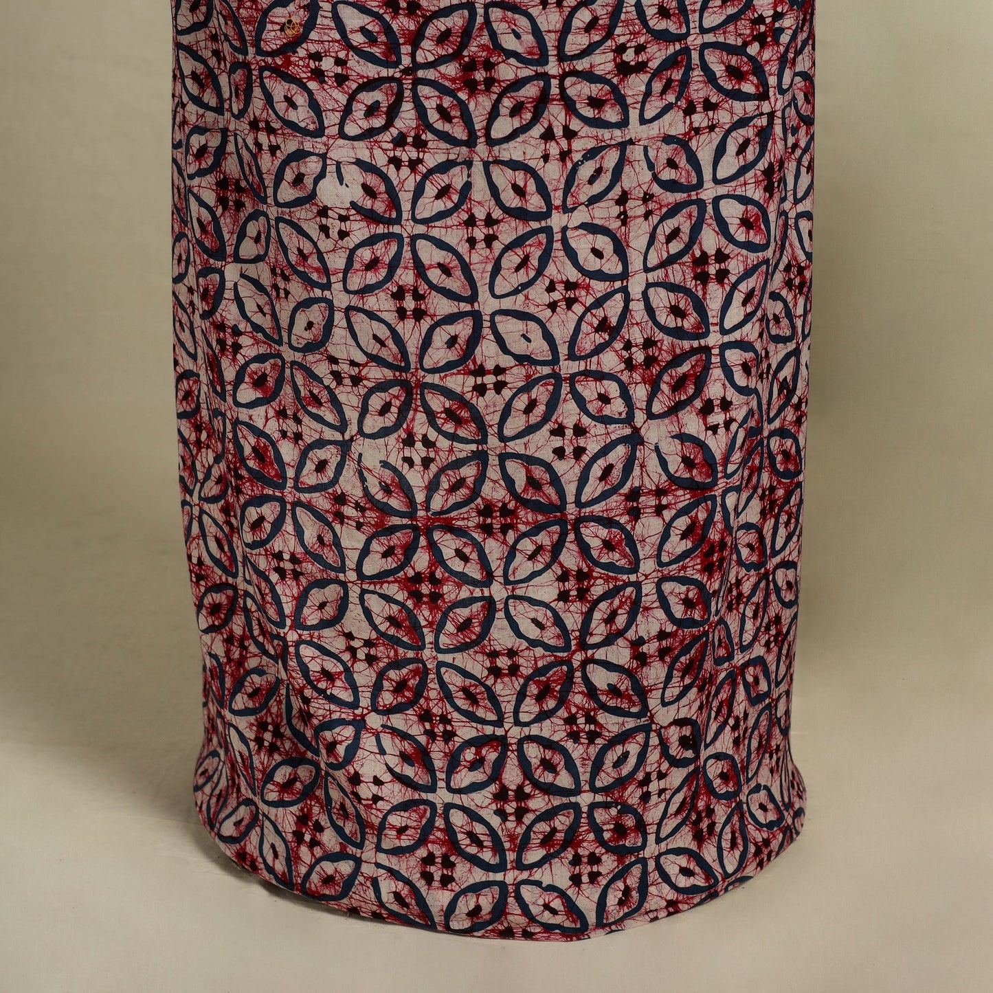 Maroon 3pc Cotton Hand Batik Print Dress Material