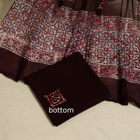 Maroon 3pc Cotton Hand Batik Print Dress Material