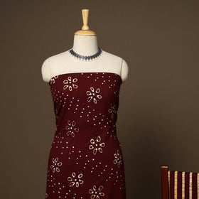 Maroon - 3pc cotton kutch batik dress material 09