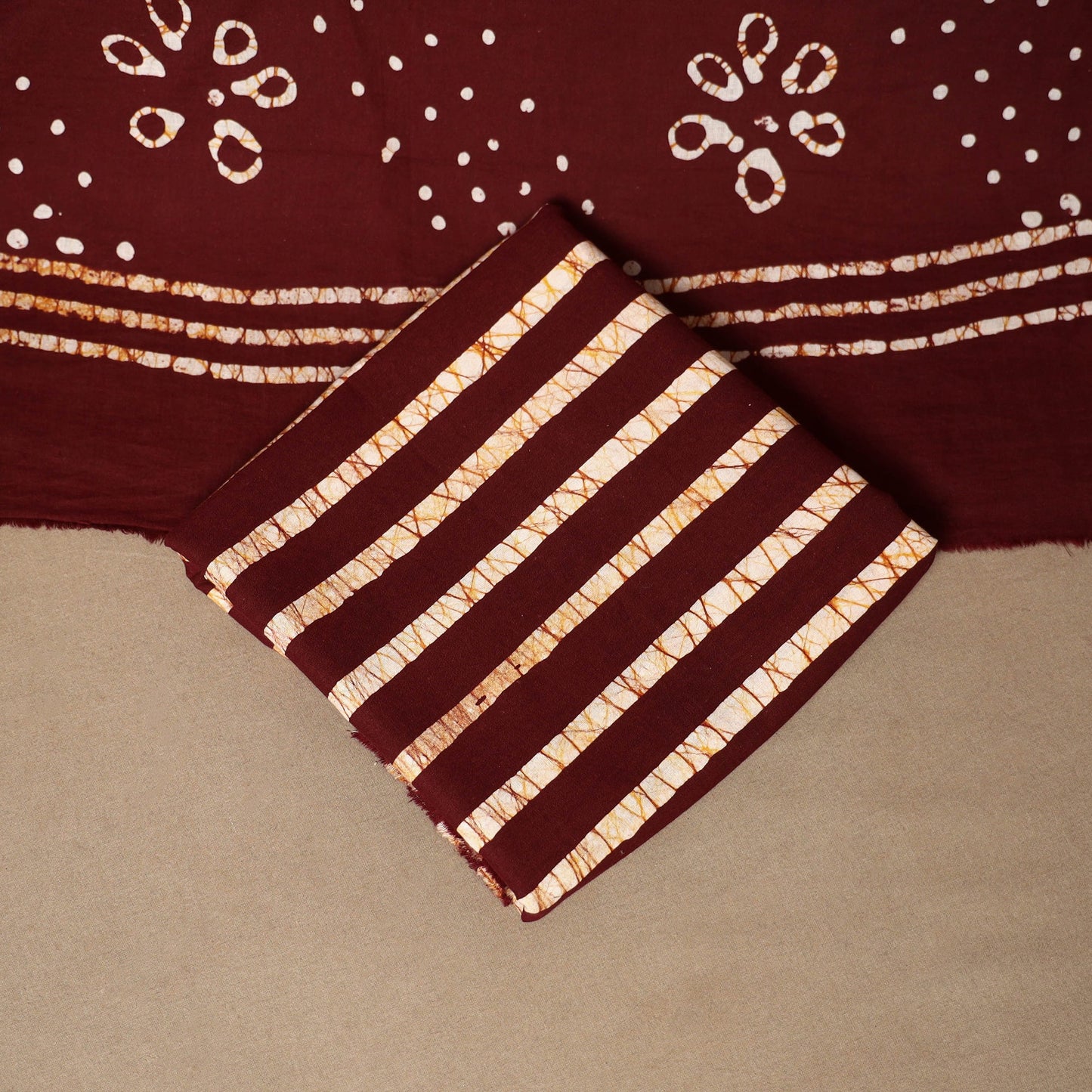 Maroon - 3pc cotton kutch batik dress material 09