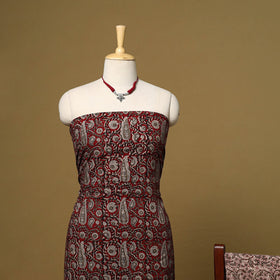 Maroon - 3pc cotton unstitched bagh dress material