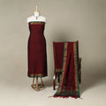 Maroon  3pc Cotton Unstitched Dharwad Dress Material