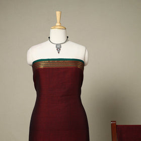 Maroon  3pc Cotton Unstitched Dharwad Dress Material