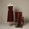 Maroon - 3pc cotton unstitched dharwad dress material 56