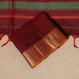 Maroon - 3pc cotton unstitched dharwad dress material