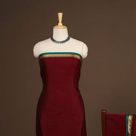 Maroon - 3pc cotton unstitched dharwad dress material