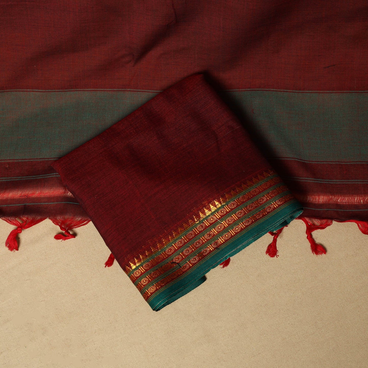3pc cotton unstitched dharwad dress material with border 19