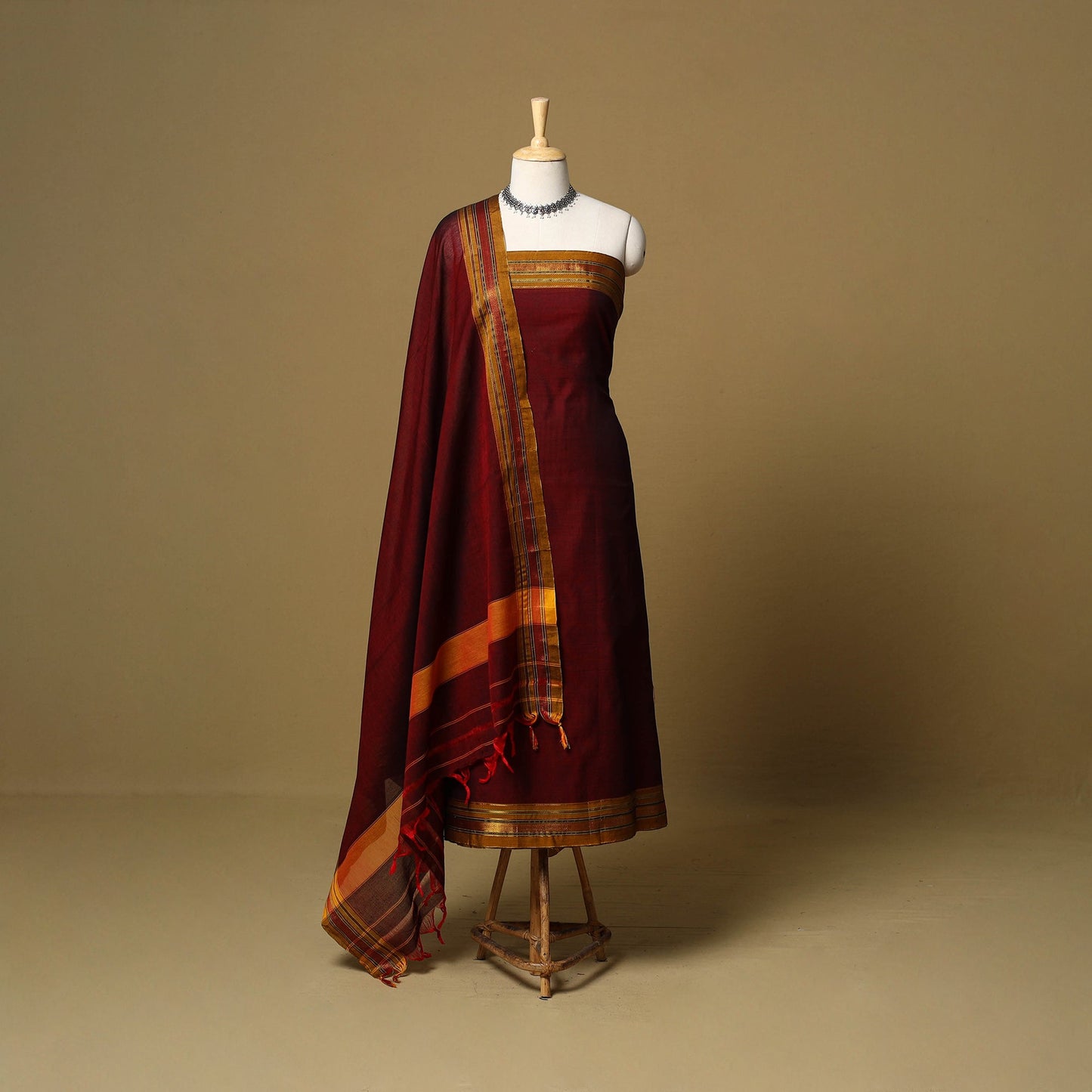 3pc cotton unstitched dharwad dress material with border 20