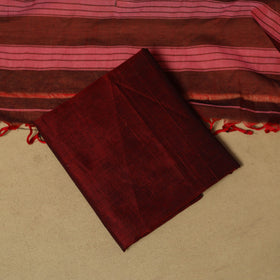 Maroon - 3pc cotton unstitched dharwad dress material