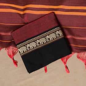 Maroon - 3pc cotton unstitched dharwad dress material