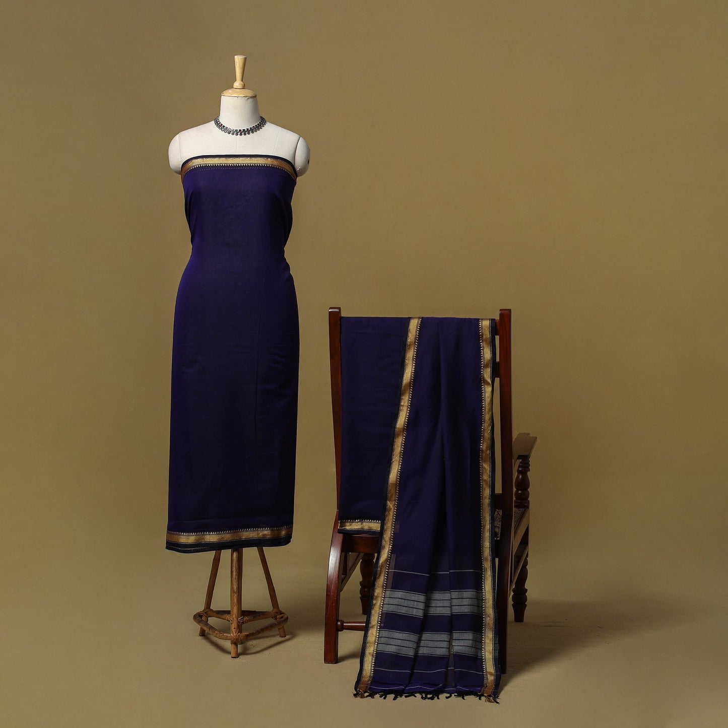 3pc cotton unstitched dharwad dress material with border 24