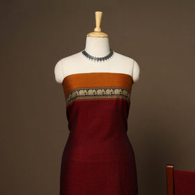 Maroon - 3pc cotton unstitched dharwad dress material