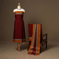 Maroon - 3pc cotton unstitched dharwad dress material