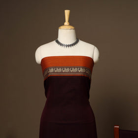 Maroon - 3pc cotton unstitched dharwad dress material